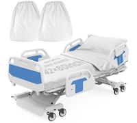 2 Pack Bariatric Hospital Bed Sheets - 42x80x12 Inch Deep Pocket Fitted Sheets for Oversized Medical & Bariatric Mattresses - Soft Knitted, Durable & Stretchable (White)