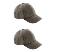 2 Pack Baseball Cap Vintage Brushed Washed Cotton Precurved Peak Low Profile Hat