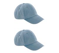 2 Pack Baseball Cap Vintage Brushed Washed Cotton Precurved Peak Low Profile Hat