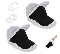2 Pack Baseball Cap Washing Cage with Mesh Laundry Bags, ABS Frame Hat Washer Cage & Cap Shaper Protector for Washing Machine Dishwasher, Collapsible Ballcap Holder for Laundry Storage and Travel
