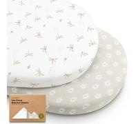 2-Pack Bassinet Sheets for Girls, Boys - Bamboo Viscose Bassinet Mattress Sheets Compatible with Halo Bassinest Swivel Sleeper, Graco, Baby Delight, Chicco, Unisex Fitted Bassinet Sheets (Meadow)