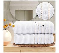 2-Pack Bath Towels - 100% Egyptian Cotton, 650 GSM - Ultra Soft, Highly Absorbent & Quick Dry - Luxury Bathroom Towels, Washable Bath Towels for Bath, Hotel & Gym (70x120 cm) - White