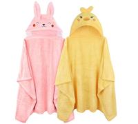 2 Pack Bath Towels Thick Absorbent Hooded Bath Towels for 0-5 Years Old Kids Large Hooded Bath Towels for Baby, 50x32 Inches for Girls