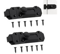 2 Pack Bathroom Door Lock,3 Inch Door Bolts for Internal Doors,Zinc Alloy Sliding Door Lock for Home Security, Surface Mounted Installation for Bathroom Bedroom Garden Gate Garage, Black
