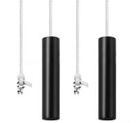 2 Pack Bathroom Light and Fan Pull Switch Cord Handles with 150cm Extension Rope, Nylon Cord with Zinc Alloy Handle for Easy Grip, Suitable for Ceiling Lights, Fans, Curtains and Blinds in Home(White)