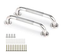 2-Pack Bathtub and Shower Grab Bar, Wall-Mounted Stainless Steel Bathroom Grab Bar with Concealed Screws, Non-Slip Design for Senior Citizens and Mobility Impaired (White, 30cm/12in)