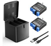 2 Pack Batteries for GoPro Hero 12 11 10 9 and 3 Channel USB Battery Charger with Type C Cable, 2500mAh Replacement High Power Batteries for GoPro Hero 12 11 10 9 Black Action Camera