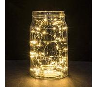 2 Pack Battery Fairy Lights, 5M 50 LEDs Battery Powered Silver Wire String Lights Indoor Outdoor Fairy Lights for Christmas Bedroom Jars Camping Wedding Party Festival Tree Decorations - Warm White