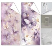 2 Pack Beach Towels for Adults 35.4x70.9 inch Lightweight Microfibre Beach Towel Butterfly Double Sided Sand Free Absorbent Quick Dry Microfibre Towel for Pool, Camping Travel Towels Purple Wq-1116