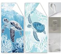 2 Pack Beach Towels for Adults 80x160cm Lightweight Microfibre Beach Towel Coral with Bags, Double Sided Sand Free Absorbent Quick Dry Microfibre Towel for Camping Travel Towels Sea Turtles Wq-1065