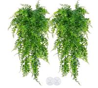 2 Pack Bearded Dragon Accessories, Reptile Plants for Vivarium Decoration, 30 Inch Persian Vines with Suction Cups for Gecko Tank Accessories, Terrarium Accessories for Natural Habitat Enhancement