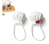 2 Pack Bearded Dragon Chef Hats, Adjustable Cotton Small Animal Cooking Caps, Halloween Costume & Photo Prop Outfit Accessories for Reptiles, Hamsters, Rats, Leopard Geckos, Ferrets & Hedgehogs