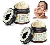 2 Pack Beef Tallow Skin Care Balm, Organic Grass Fed Tallow and Honey Face Cream, Deeply Moisturizing Balm for Face & Body, Nourishing Beef Moisturiser Natural Skin Care - 60g x 2