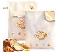 2 Pack Beeswax Bread Bag, Premium Beeswax & Cotton Linen Design, Environmentally Friendly And Safe For Storage Of Sourdough Vegetables Fruits Grains(Bee)