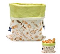 2 Pack Beeswax Bread Bag, Reusable Beeswax Bread Bags for Homemade Bread | 43*33cm, Sourdough Bread Bags, Natural Waxed Lining Keeps Homemade Bread & Artisan Loaf for Keep Fresh