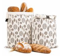2 Pack Beeswax Bread Bags 17×13 Inch Large Cotton Sourdough Bread Bags