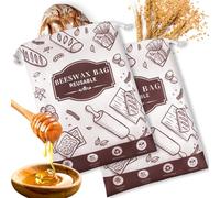 2 Pack Beeswax Bread Bags for Homemade Bread, Reusable Sourdough Storage Bags with Premium Beeswax Coating for Bread Baguette Keeping Fresh, Great Baking Supplies and Gifts for