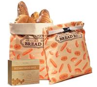 2 Pack Beeswax Bread Bags for Sourdough Homemade Bread, XL Cotton Lining Sourdough Reusable Natural Beeswax Bread Storage Bag, Keep Fresh and Upgraded Large Capacity Portable