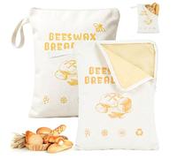2 Pack Beeswax Bread Bags with Zip, Bread Storage Bags for Homemade Bread