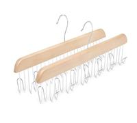 2 Pack Belt Hanger for Closet, Sturdy Wooden Belt Holder with 8 Hooks, Wood Belt Organizer for Closet, Space Save Tank Top Bra Hanger, 360°Rotating Tie Rack for Belt Tie Scarf Tank Top Accessories