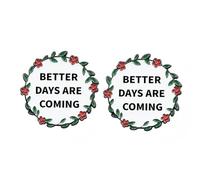 2 Pack “Better Days Are Coming” Enamel Pins - Inspirational Positive Quote Alloy Badges, Motivational Button Pins for Jacket, Backpack, Gifts for Women and Men