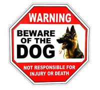 2-Pack Beware of Dog Signs Dog Warning Sign 3MM Thickness Metal Aluminum Large 300MM X 300MM, Rust Free Waterproof