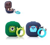 (2 Pack) BGAANM Silicone Case Fit Designed for Samsung Galaxy Buds 2 / Galaxy Buds Live /Galaxy Buds Pro Earphone(2021), Cute Cartoon Headphones Case Protective Cover with Keychain (Mr.Q+Monster)