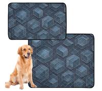 2 Pack Big Dog Pee Mat Rug for Dogs Muddy Feet Washable Anti Slip Rug for Pet Bed 24x36in+36x42in Geometric Abstract Glitter Wallpaper