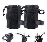 2 Pack Bike Cup Holder Bicycle Handlebar Water Bottle Holder with Mesh Oxford Pocket Phone Drink Cup Holder for Mountain Bikes,Road Bikes,e-Bike,Kids Bikes,Wheelchairs,Cruisers, etc