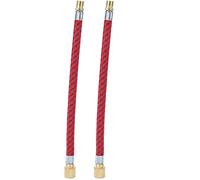 2 Pack Bike Pump Extension Tube, Flexible Rubber Valve Hose for Outdoor Cycling Bicycle Accessories, Copper Silver 16.5cm (Plated Copper)