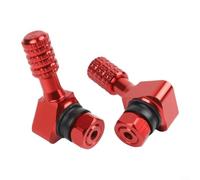 2 Pack Billet Aluminium Wheel Valve Angled Inflation Stems for Motorbike Tyres Fitment Anodized Coating(Red)
