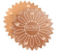 2 Pack Bird Bath Copper Disk,99.9% Pure Copper Purification Discs with 3-Point Support Design Keeps Water Fresh and Reduces Cleaning for Outdoor Garden Birdbaths and Fountains