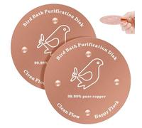 2 Pack Bird Bath Copper Disk,99.99% Pure Copper Purification Disk for Bird Bath Clean,0.7mm Thick Self-Cleaning Design Keeps Water Fresh Year-Round,Suitable for Outdoor Birdbaths Bowls Fountains etc.