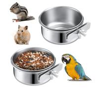 2 Pack Bird Cage Feeder, Bird Water Bowl Guinea Pig Bowl Pet Bowls with Bolt Holder for Birds Hamster Small Pet Cages