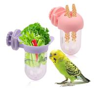 2 Pack Bird Cage Vegetable Feeder Veggies Holder with Water No Mess Hanging Feeder for Canary Finch Parakeet Budgie Cockatiel Lovebird
