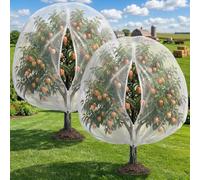 2 Pack Bird Netting for Garden Protection with Zipper & Drawstring - Garden Netting Pest Barrier 250x180CM,Cover for Blueberry Bushes Tomato Fruit Tree and Plants Protection from Insect Mosquito Birds