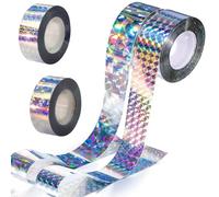2 Pack Bird Repellent Tape, 2 Rolls 80m Reflective Double-Sided Flash Tape, Holographic Bird Scarer Ribbon, to Prevent Birds Damage and Nesting, Ideal for Outdoor Garden, Farmland, Orchard Use