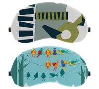 2 Pack Birds on a Wire Blue Background Sleep Mask for Back and Side Sleeper, 100% Light Blocking Eye Mask, Adjustable & Breathable Sleeping Eye Cover, Zero Eye Pressure