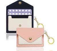 2 Pack Birth Control Pill Case Sleeve Packet 4.3 X 3 Inch Wallet Pu Leather Medicine Holder Privacy Protection Birth Control Pill Pouch Contraceptive Medicine Holder