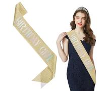 2 Pack Birthday Girl Sash for Women，Birthday Sash for Girls