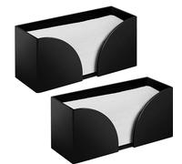2 Pack Black Acrylic Paper Towel Dispensers, Sleek Tabletop Napkin Holders For Kitchen, Bathroom, And Office Use