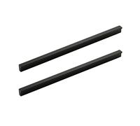 2 Pack Black Aluminum L Shaped Cabinet Pulls Modern Drawer Handles for Closet & Door 448mm & 32mm Hole Distance Stylish Door Levers for Home Improvement