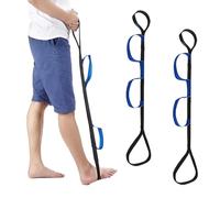 2-Pack Black and Blue Leg Lifter Strap, Leg Lifter Mobility Aid for Bed, Hip and Knee Replacement Recovery Aids, Post Surgery Rehabilitation Support for Getting in Out of Bed, Wheelchair, Car