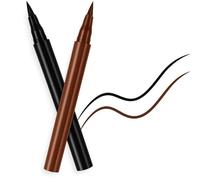 2-Pack Black & Brown Waterproof Liquid Eyeliner Pens - with Fine Tip for Precise Application Long-Lasting Smudgeproof Highly-Pigmented - Winged Eyeliner Subtle Daily Looks