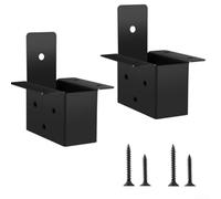 2 Pack Black Carbon Steel Pergola Post Top Rafter Brackets Kit with Corner Support for 2x4 Outdoor Structures Gazebos Patio Covers & Sunrooms