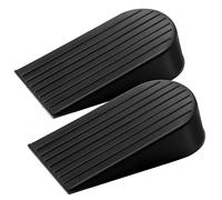 2 Pack Black Extra Large Door Stopper, High 1.9 Inches Big Door Stop for Floor Rubber Doorstop Wedge, Door Gaps and Prevent The Lock-Outs, Floor Sturdy Door Stopper for Heavy Duty Bottom of Door
