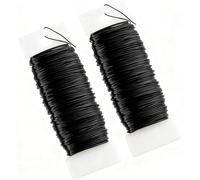 2 Pack Black Florist Wire for Wreath Making, 22 Gauge Black Floristry Wreath Wire Christmas Floral Binding Wires Flexible Paddle Crafting Wires for Wreaths Making Garden Flower Arrangements Craft
