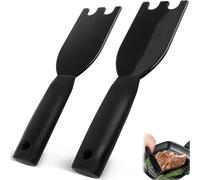 2 Pack Black Grill Scraper Spatula for George Foreman Indoor Grills, Heat-Resistant Nylon Cleaner Tool with Grooves for Easy Cleaning, Non-Stick Surface & Comfort Grip