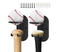 2 Pack Black Metal Baseball Bat Display and Storage