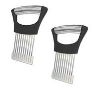 2 Pack Black Onion Slicer Holder, Stainless Steel Onion | Tomato | Potato | Apple | Egg Slicer Holder, Vegetables | Fruits Slicer Holder, Kitchen Accessory, Meat |Beef Chopper